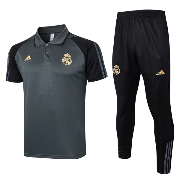 Polo Real Madrid Conjunto Completo 2024/25 Gris